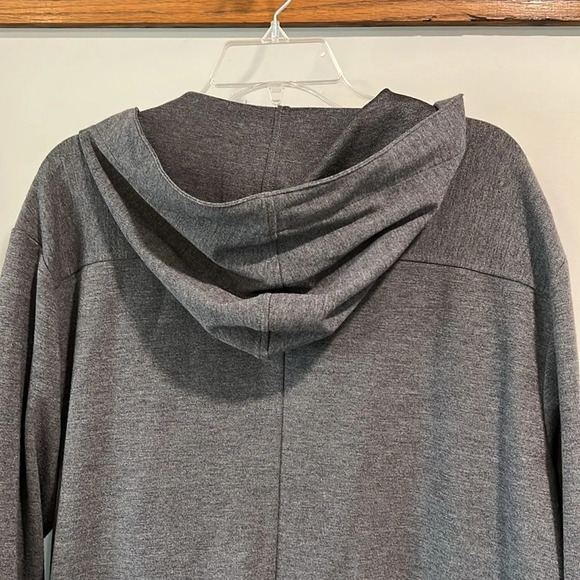 me by emme - large, hooded button up jacket, grey - Picture 5 of 6